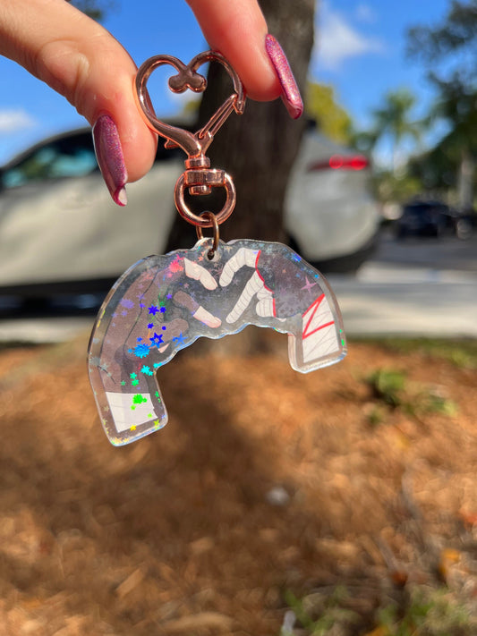 PREORDER Genshin Impact Charm | Fandom Acrylic Holographic Charm | Genshin Impact Ship Finger Heart Charms | Anime