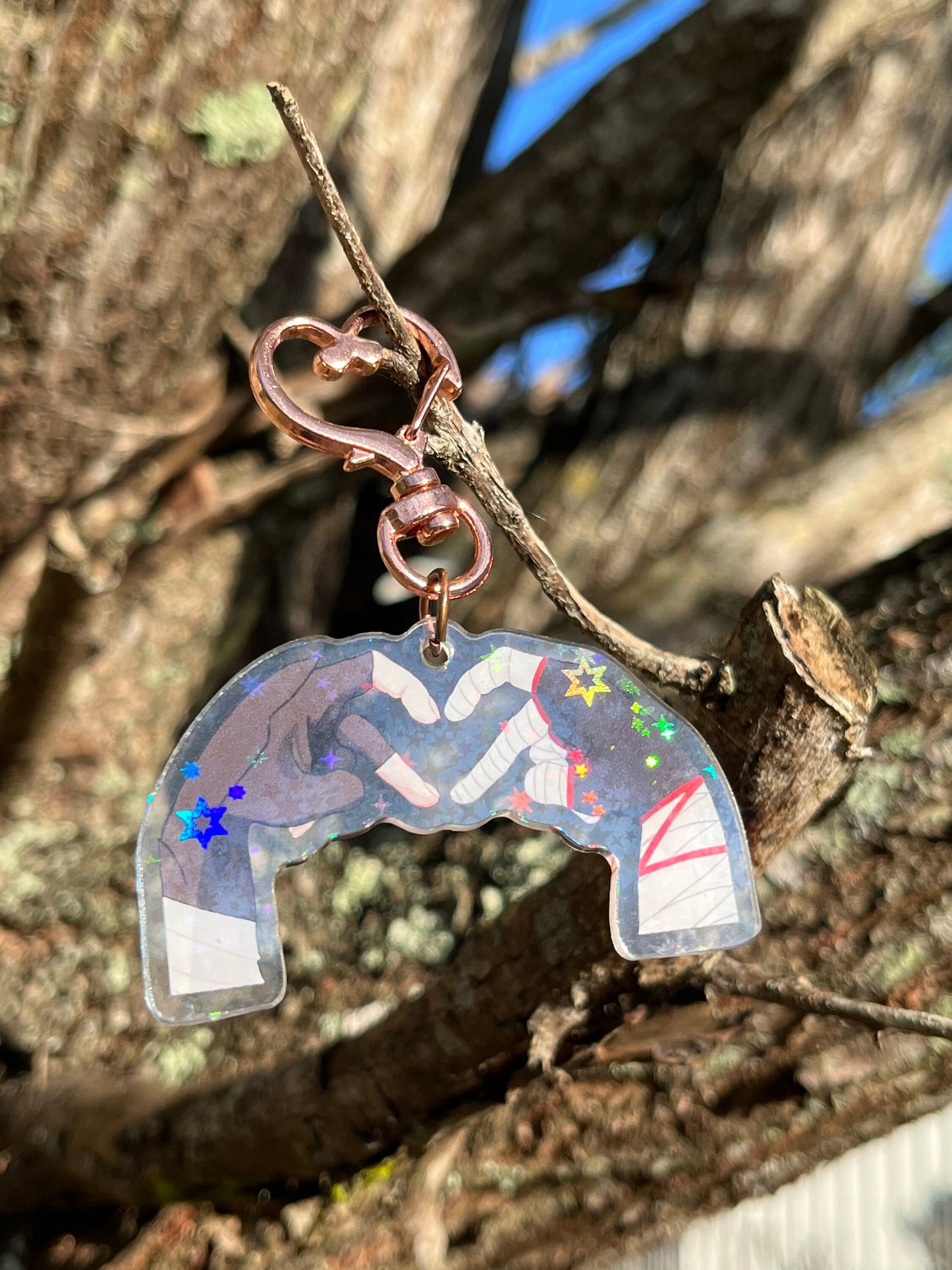 PREORDER Genshin Impact Charm | Fandom Acrylic Holographic Charm | Genshin Impact Ship Finger Heart Charms | Anime