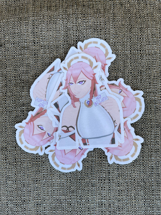Yae Miko Sticker | Genshin Impact | No B*tches? Sticker | Funny