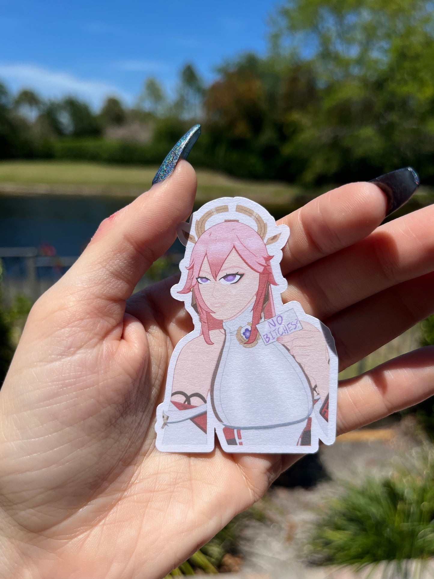 Yae Miko Sticker | Genshin Impact | No B*tches? Sticker | Funny