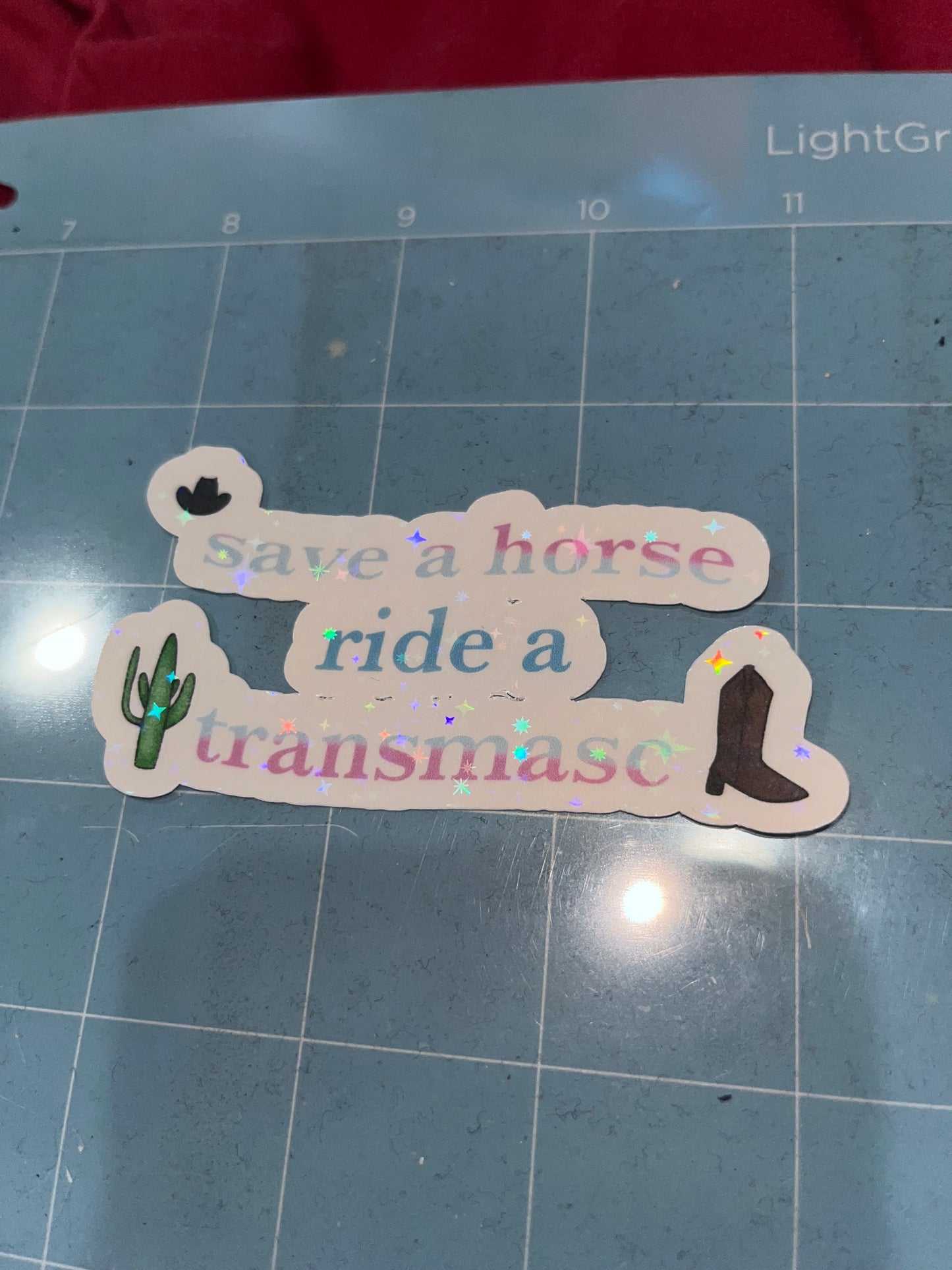 Save a Horse, Ride a Transmasc Sticker | Transmasculine Country Meme | Save a Horse, Ride a Cowboy