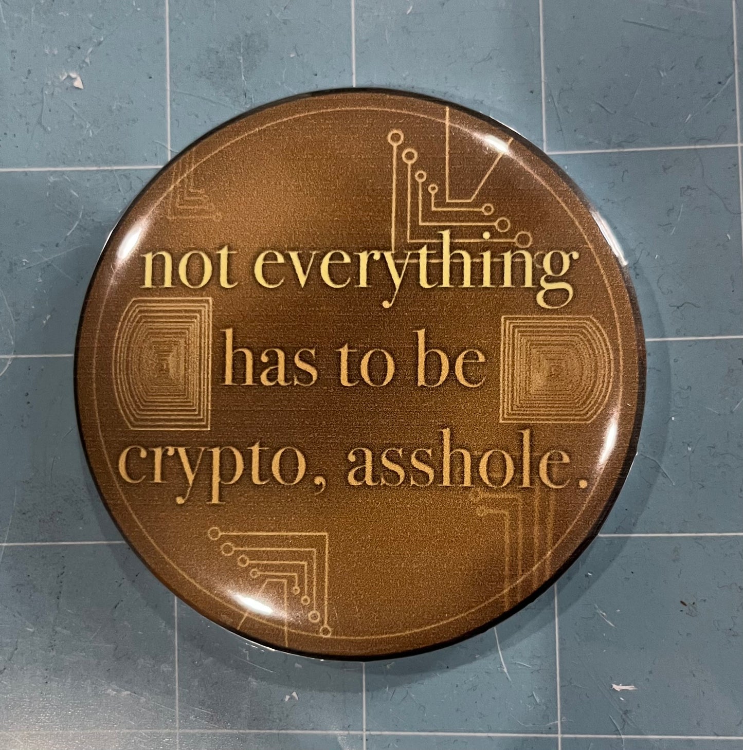 Anti-NFT 3-Inch Pin Back Button | No NFTs Button