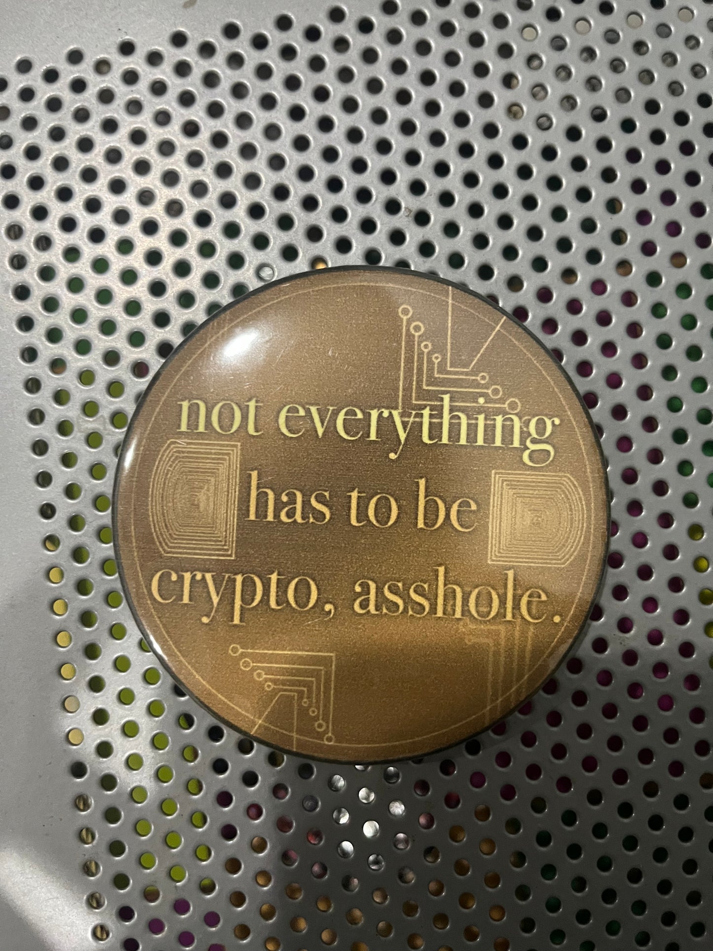 Anti-NFT 3-Inch Pin Back Button | No NFTs Button