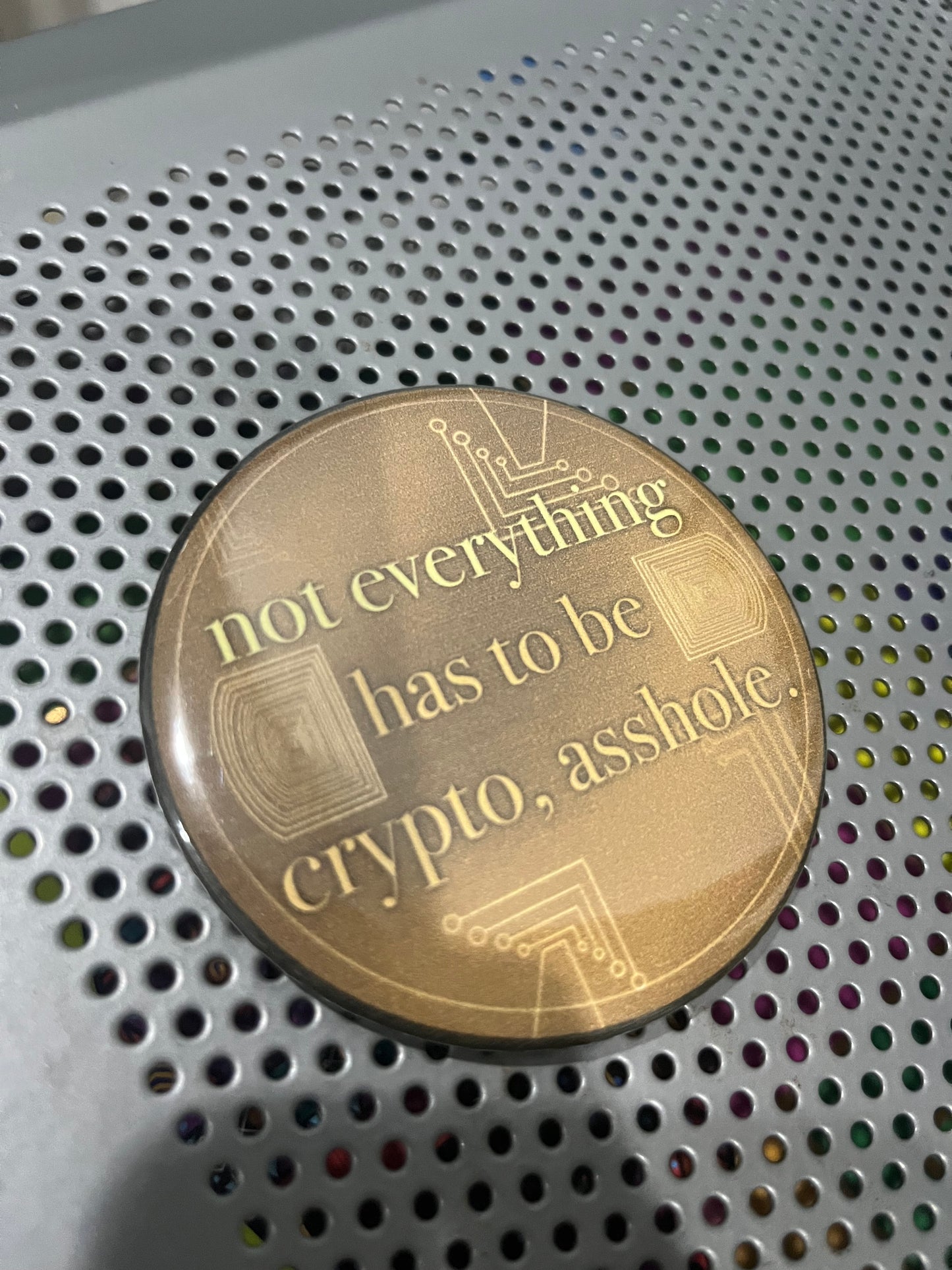 Anti-NFT 3-Inch Pin Back Button | No NFTs Button