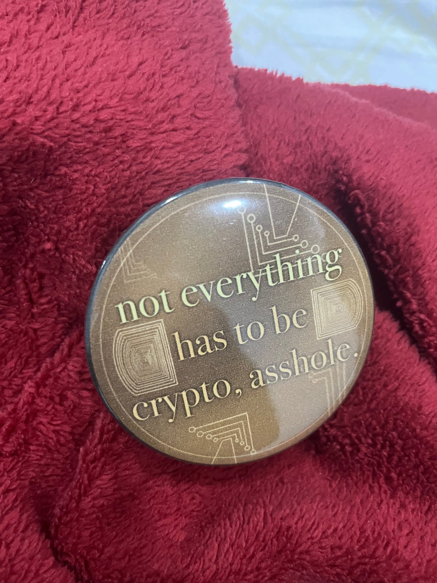 Anti-NFT 3-Inch Pin Back Button | No NFTs Button